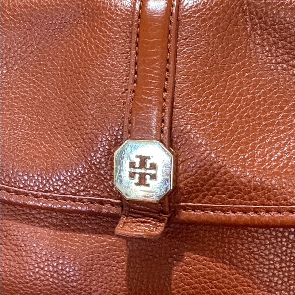 Tory Burch large brown pebbled leather shoulder bag/purse - Picture 2 of 16